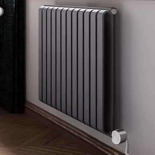 Terma Warp Room E Electric Radiator with Wifi, Salt n Pepper Grey, H: 63.0 cm, W: 78.5 cm