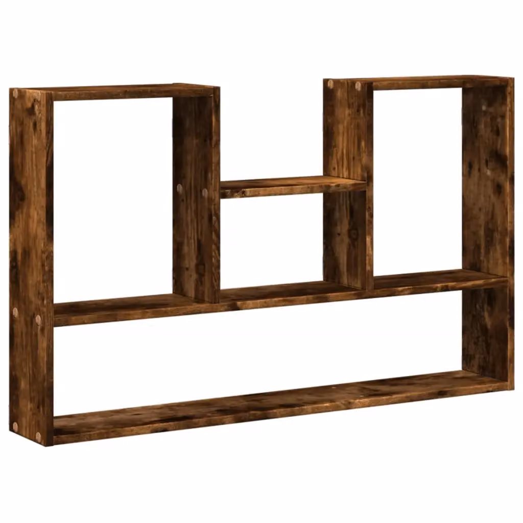 Berkfield Home Wall Mounted Smoked Oak Shelf in Brown, W/D/H: 99 x 15 x 60 cm – 2