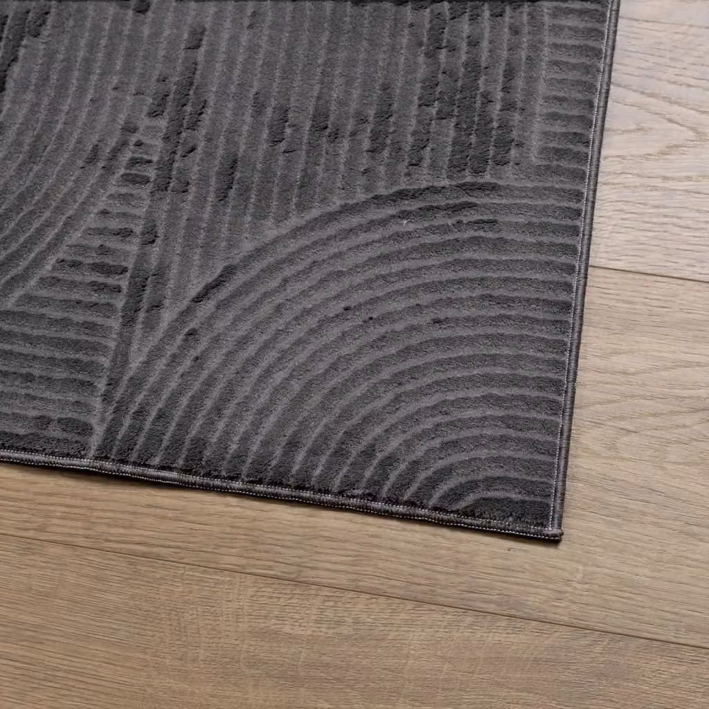 Berkfield Home IZA Short Pile Scandinavian Style Geometric Rug in Anthracite and Black, W: 160 cm, L: 230 cm – 2