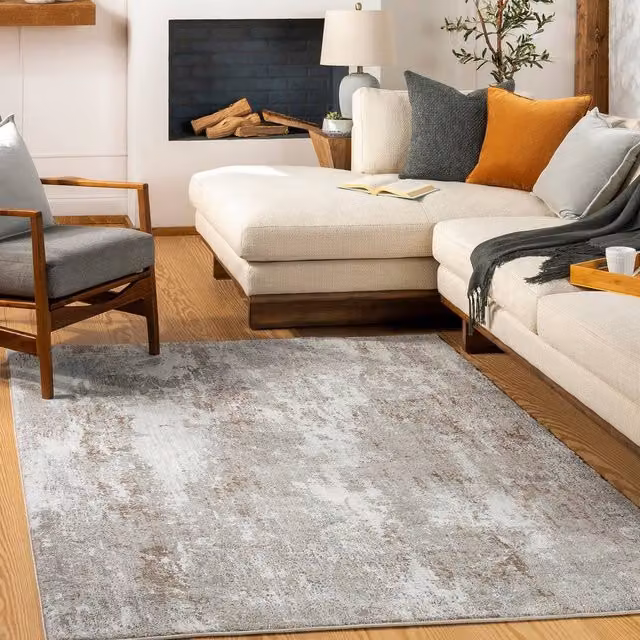 Livabliss Allegro Abstract Modern Marble Living and Dining Rug in Blue, Beige and Grey, W: 200 cm, D: 275 cm