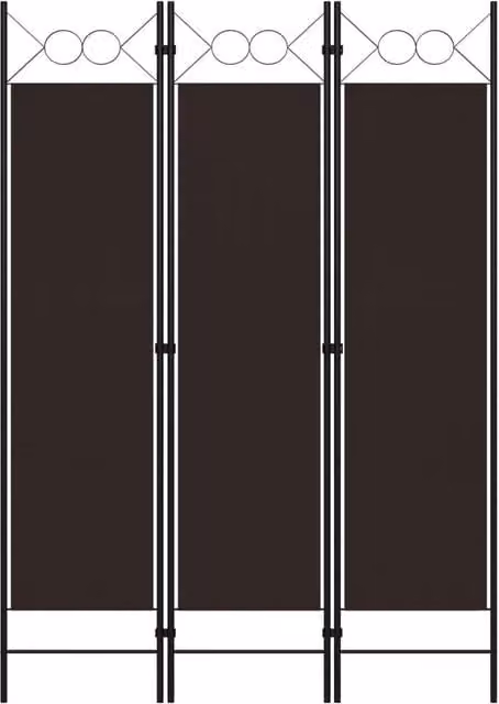 Berkfield Home 3-Panel Room Divider in Brown, W: 120 cm, H: 180 cm – 1