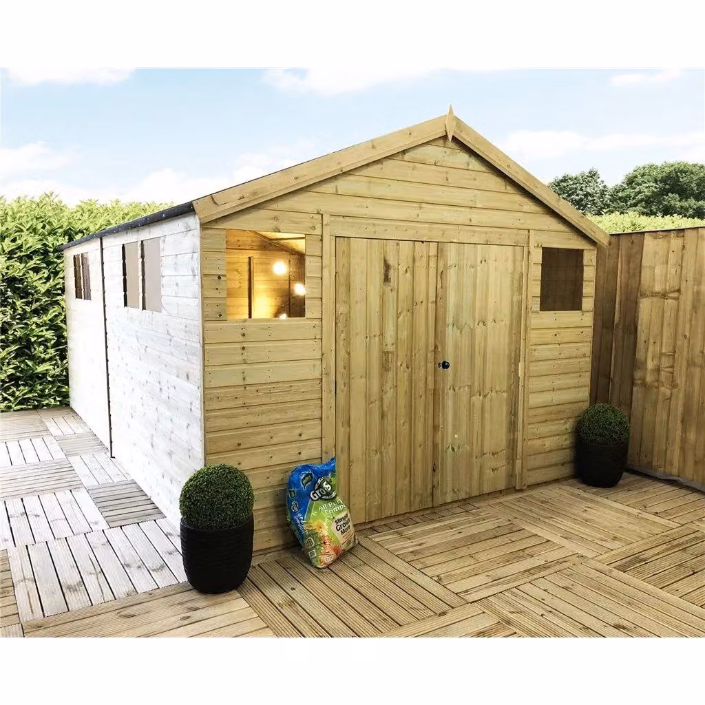 Marlborough Premier Pressure Treated Apex Workshop in Natural – 1