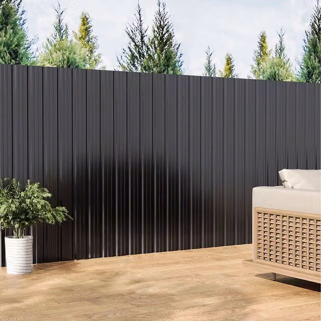 Komore Set of 6 Black Corrugated Steel Enamel Sheets, Length: 129 cm