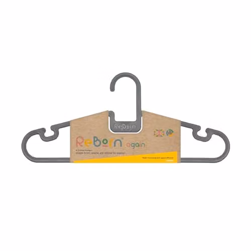 ReBorn Pack of 8 Non-Slip Recycled Plastic Coat Hangers in Grey – 1