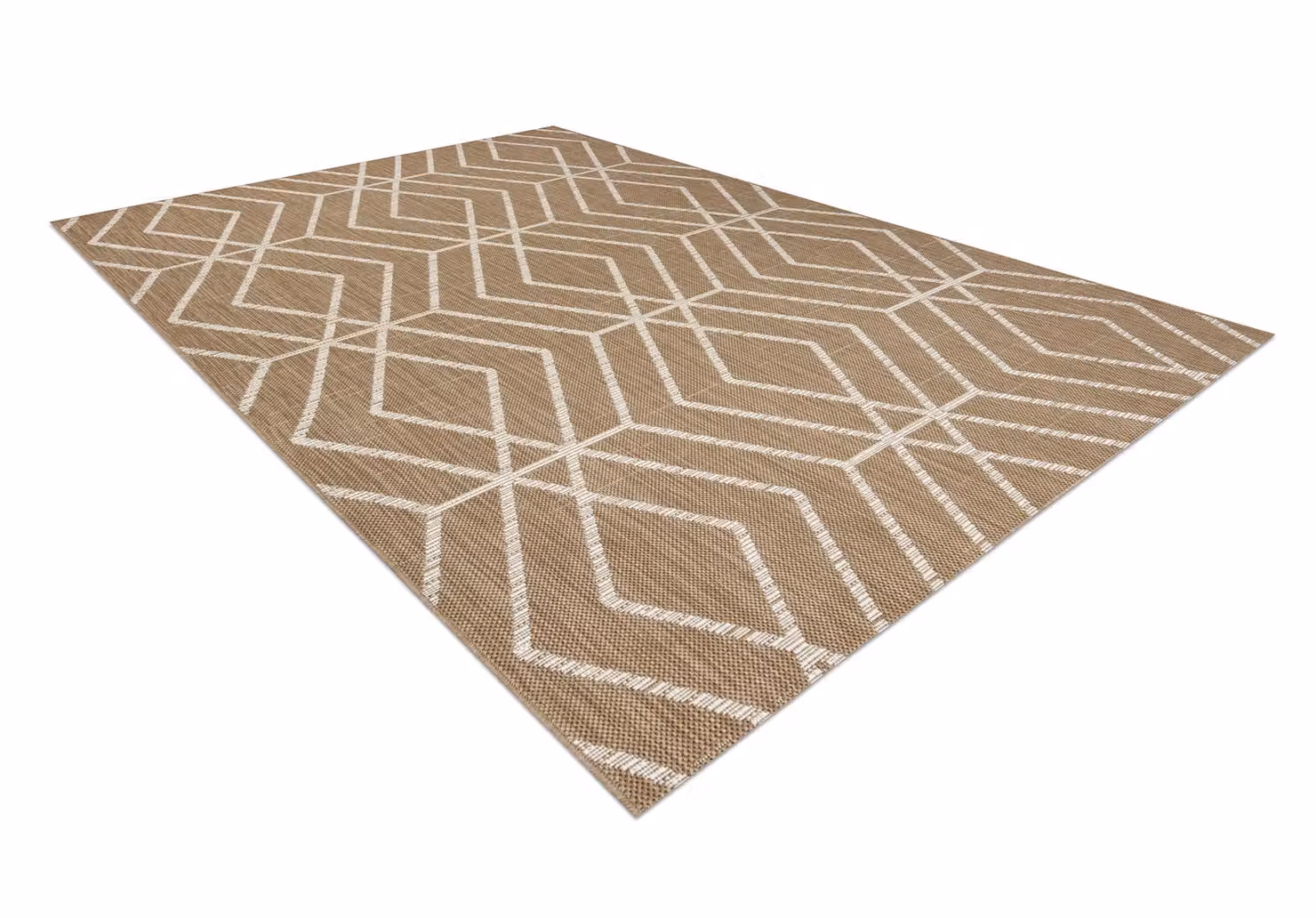 RugsX Beige Flat Weave Rectangular Rug, W/D/H: 170 x 120 x 0.6 cm – 2