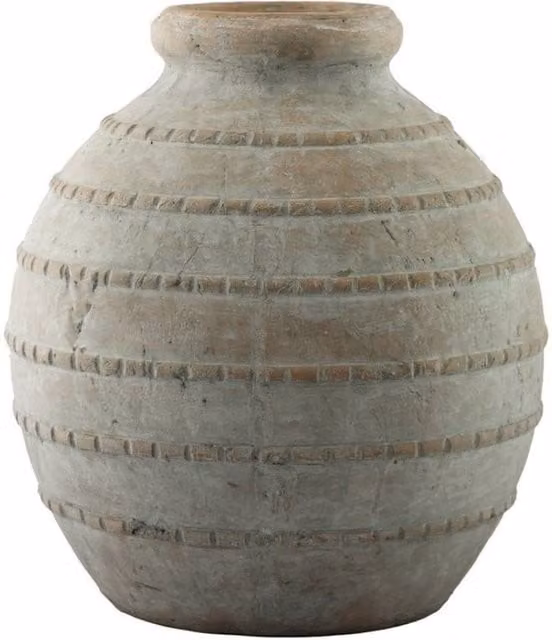 KDMD Hortus Gold Coast Washed Terracotta Squat Vase, Brown Ceramic, Height: 31 cm – 1