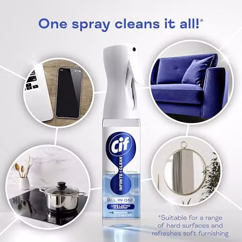 Cif Infinite Clean Sensitive Lotus and Mineral Salt All in One Cleaner Spray with Probiotics Technology, 280 ml – 3