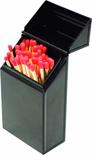 Valiant Fireside Metal Match Storage Box in Black – 1