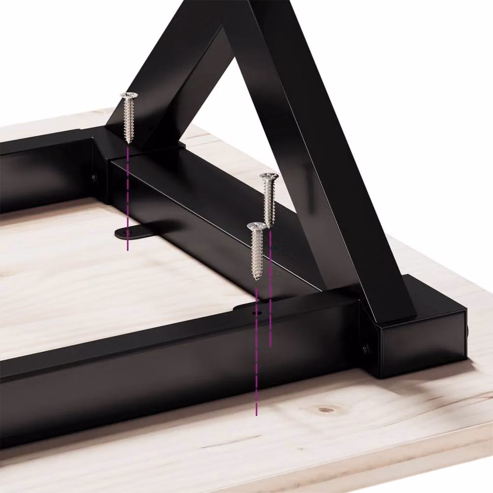 Berkfield Home Durable X-Frame Dining Table Legs in Black Steel, W/D/H: 60 x 50 x 73 cm – 5