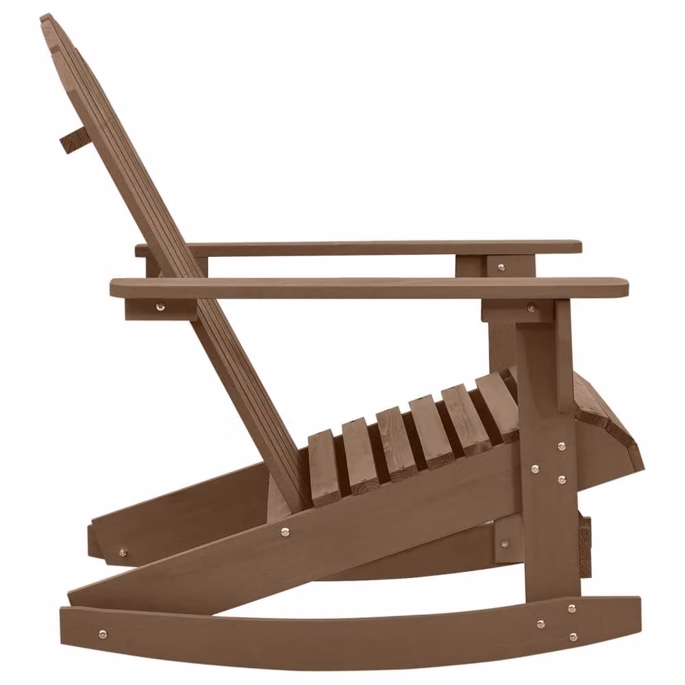Berkfield Home Classic Wooden Garden Rocking Chair in Brown – 2