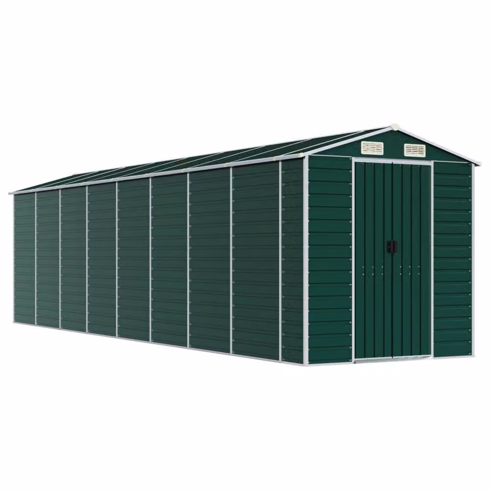 Berkfield Home Green Galvanised Steel Gable Garden Shed W/D/H: 191 x 725 x 198 cm – 3