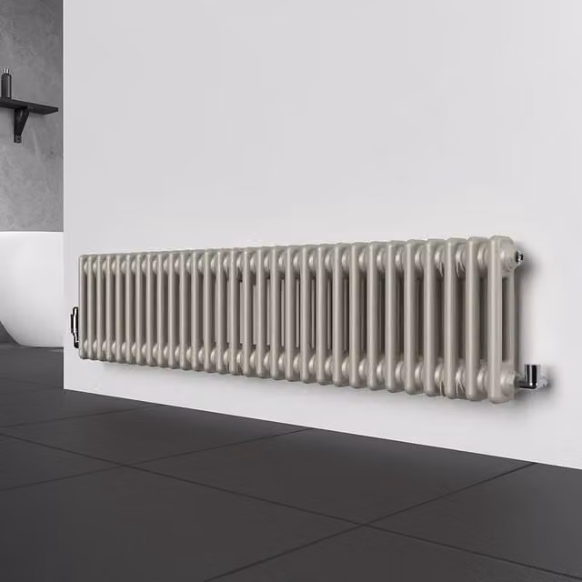 Lux Heat Horizontal Column Radiator in Dune Grey, W/H: 30 x 137 cm