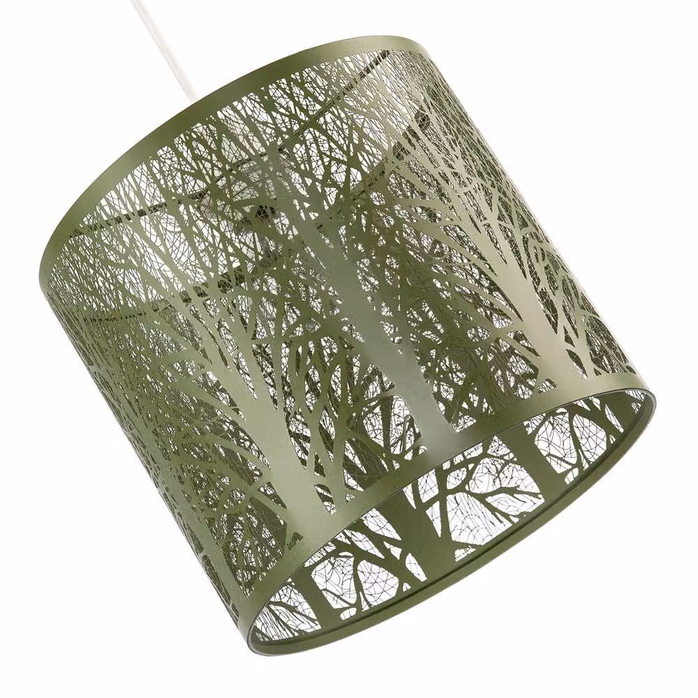 Happy Homewares Metal Forest Design Ceiling Pendant Shade in Green – 3