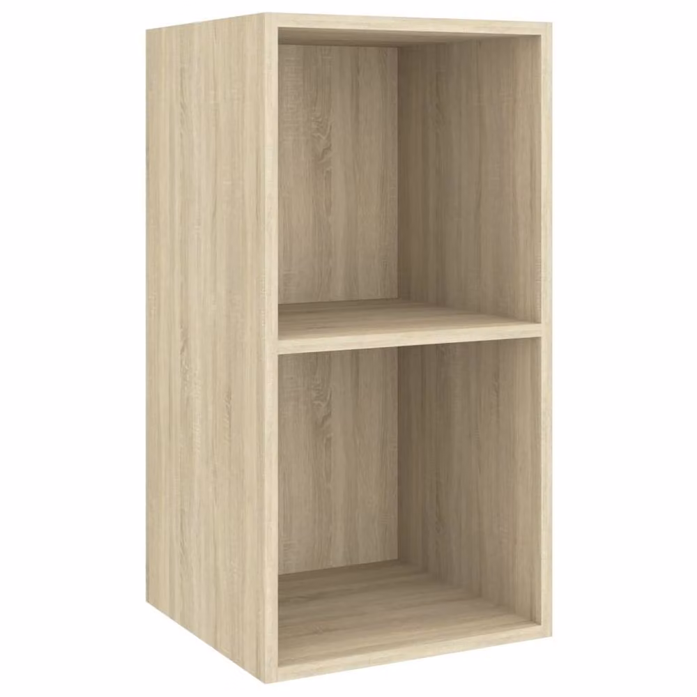 Berkfield Home Set of 2 Wall-mounted TV Cabinets in Sonoma Oak and Beige Engineered Wood – 4