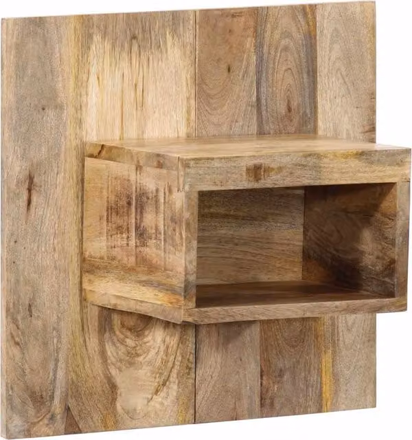 Berkfield Home Rustic Mango Wood Bedside Cabinet in Brown, W/D/H: 50 x 27 x 50 cm