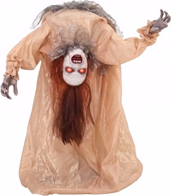 HOMCOM Animated Halloween Ghost for Indoor and Covered Outdoor Use in Brown