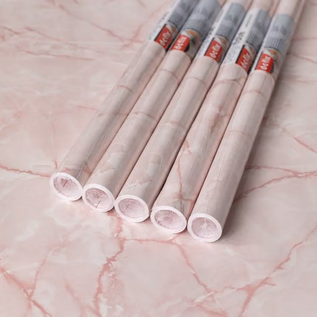 dc fix Marble Pink Self Adhesive Vinyl Wrap for Worktops and Furniture, Pack of 5, W: 67.5 cm, L: 2 m
