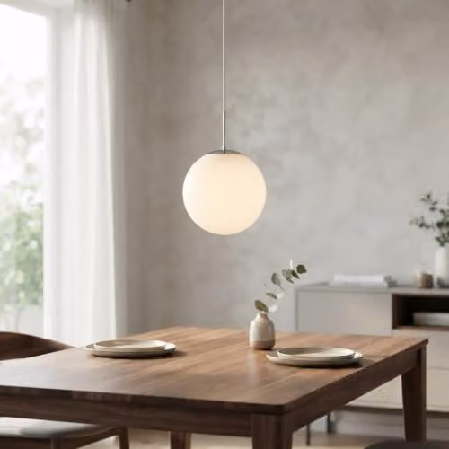 Nordlux Cafe 30 Single Dome Pendant Light with White Opal Glass, Diameter: 30 cm – 2