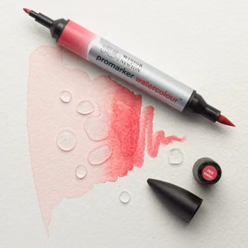 Winsor & Newton Water Colour Marker in Red with Brush Tip – 2