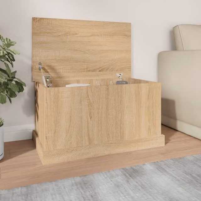 Berkfield Home Sonoma Oak Storage Box in Brown, W/D/H: 70 x 40 x 38 cm – 1