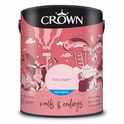 Crown Fairy Dust Pink Walls and Ceilings Mid Sheen Emulsion 5 l – 1