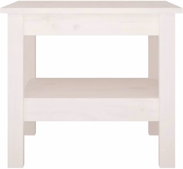 Berkfield Home Beautiful White Solid Wood Pine Coffee Table W/D/H: 45 x 45 x 40 cm – 1
