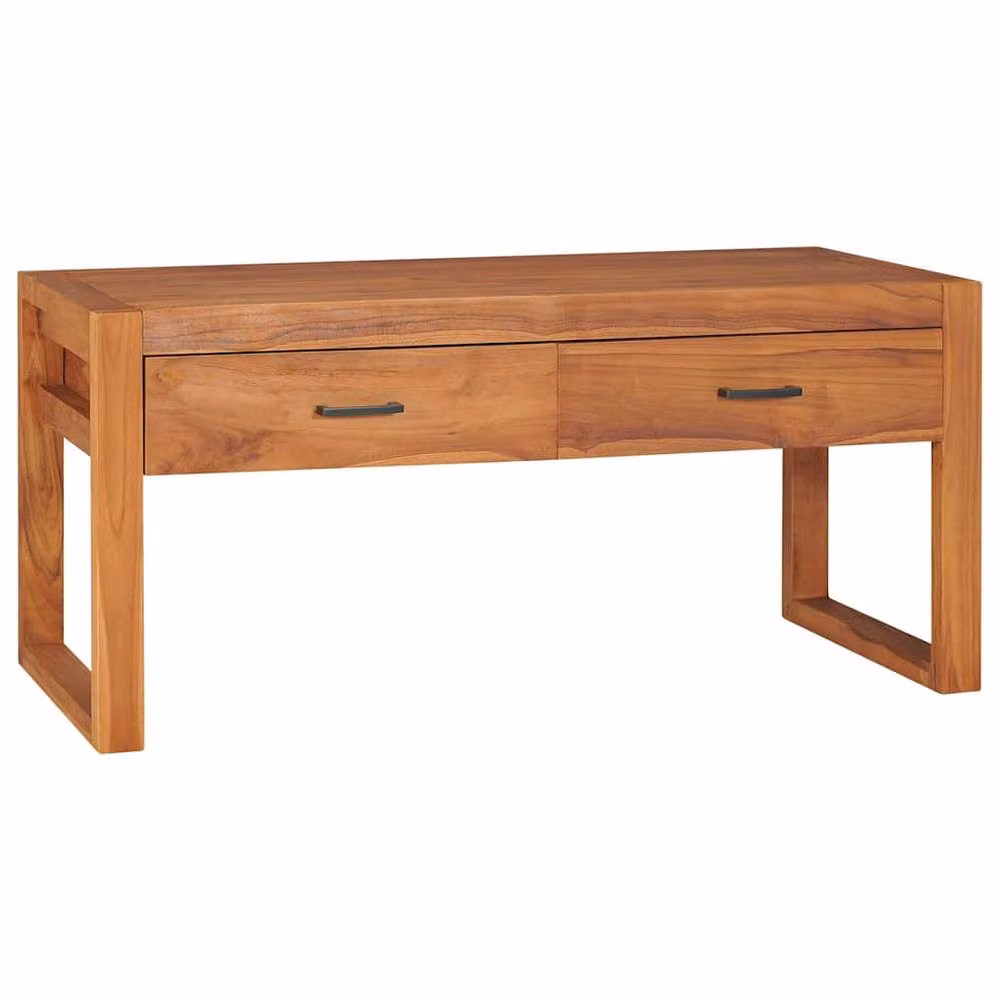 Berkfield Home Teak Wood TV Cabinet in Brown, W/D/H: 100 x 40 x 45 cm – 1