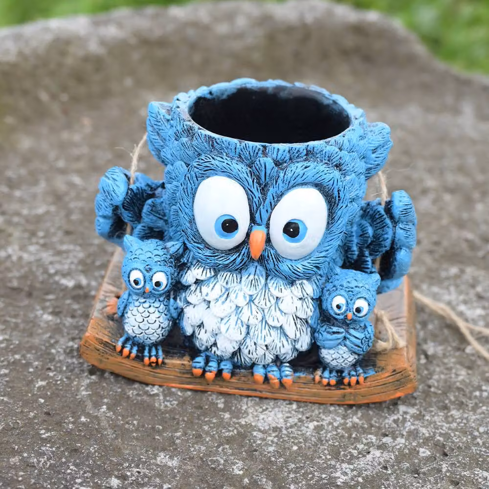 Quipulse Owl Hanging Plant Pot in Blue – 2