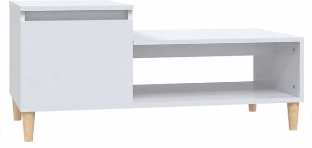 Berkfield Home High Gloss White Coffee Table, W/D/H: 100 x 50 x 45 cm – 1