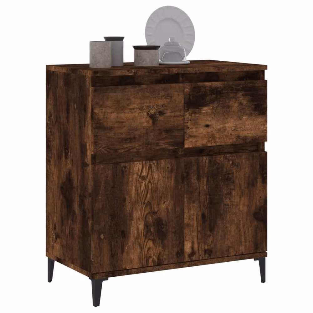 Berkfield Home Smoked Oak Sideboard in Brown, W/D/H: 60 x 35 x 70 cm – 3