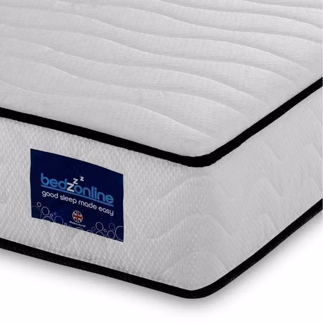 Bedzonline Hydro Hybrid Pocket Spring and Memory Foam Mattress with White Knit Cover, W/D/H: 120 x 200 x 20 cm – 1