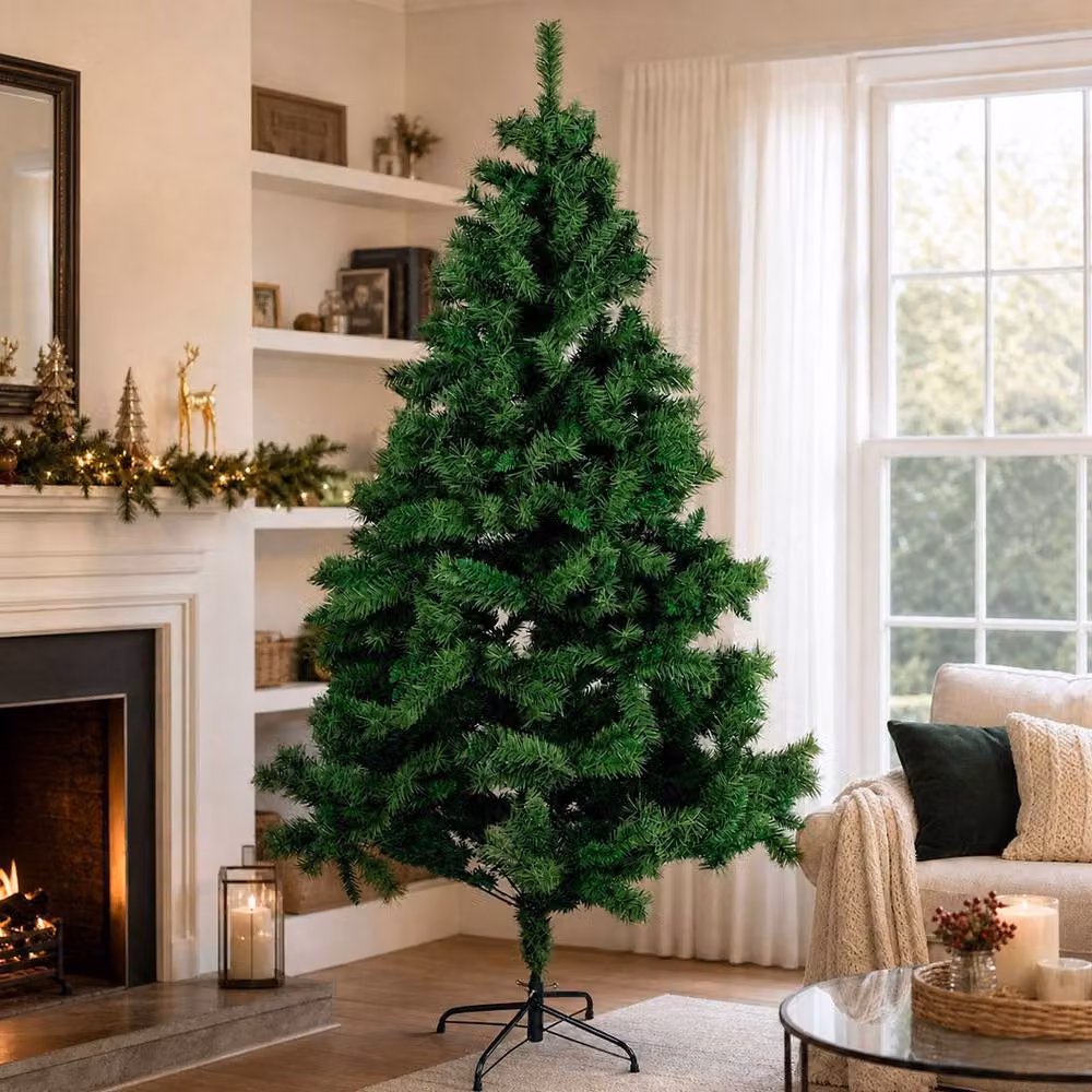Santaco Green Christmas Tree with 797 PVC Tips and Metal Base, Height: 2.1 m – 3