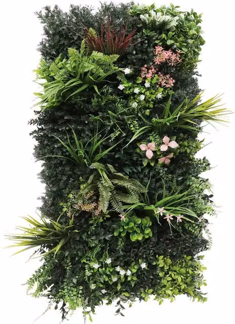 True Products Florence Premium Artificial Green Plant Living Wall Panel, Green