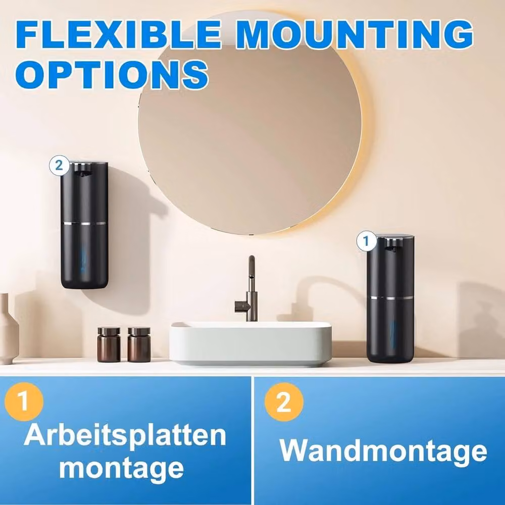 NESTLUNE Automatic Handsfree Liquid Soap Dispenser in Black – 5