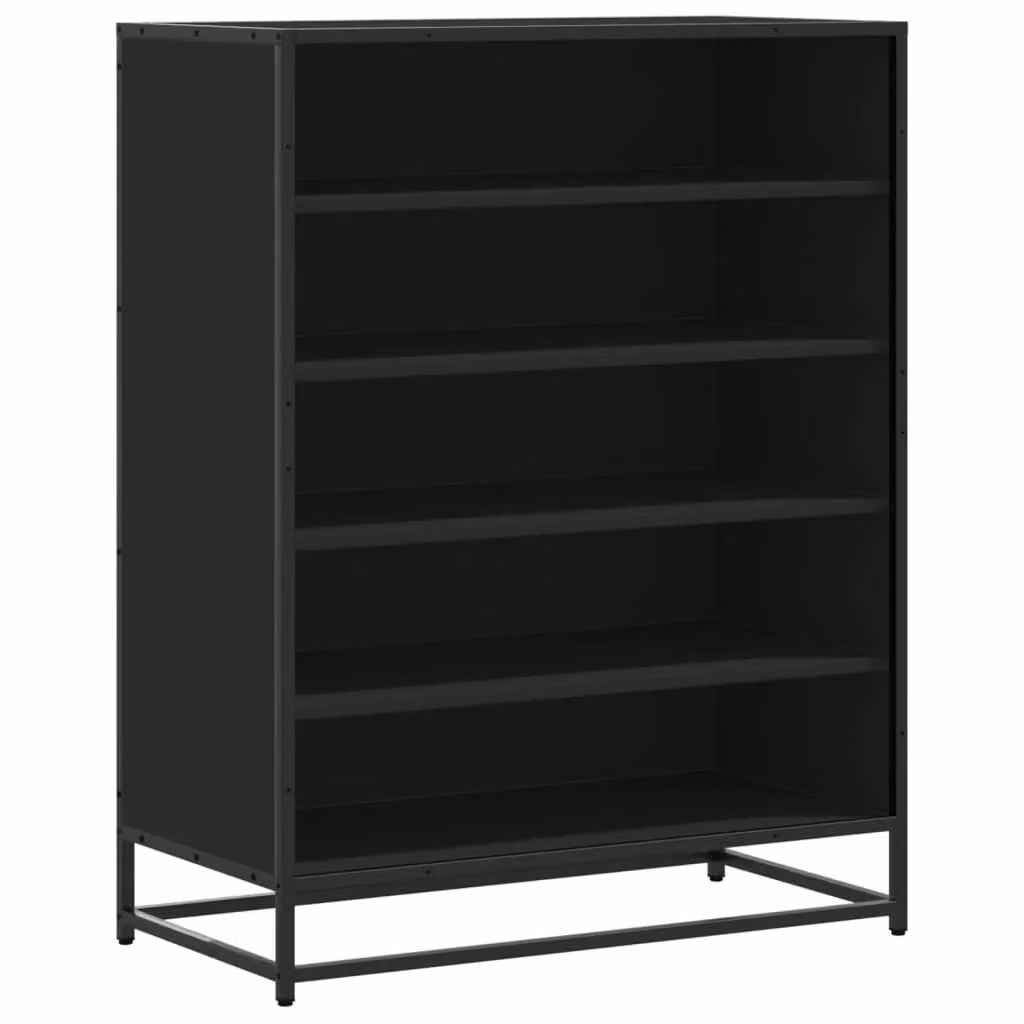 Berkfield Home Modern Black Shoe Cabinet with Hinged Doors, W/D/H: 75 x 38 x 97.5 cm – 2