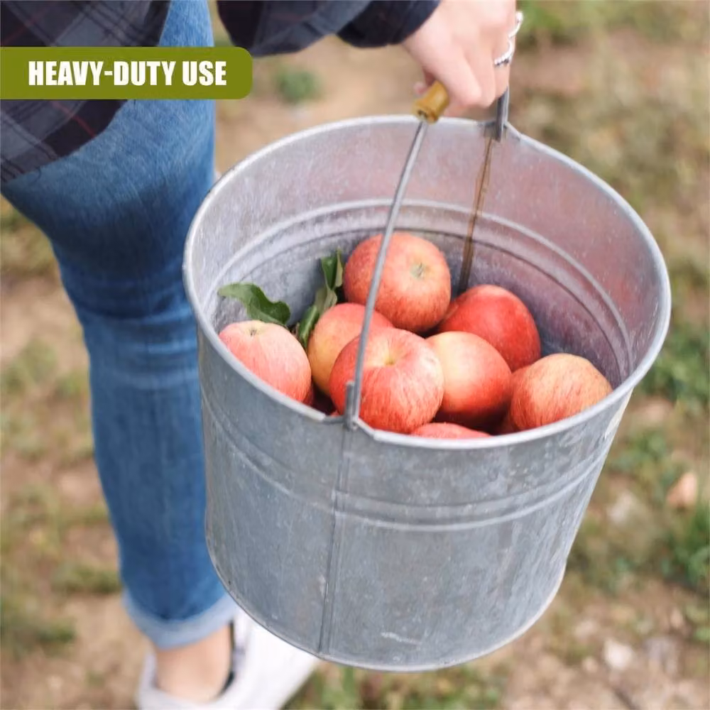 Havendro Silver Steel Bucket with Wooden Handle – 2