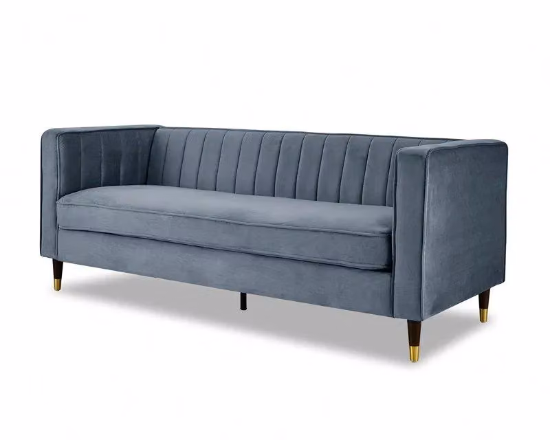 Home Detail Thomas 3 Seater Grey Velvet Upholstered Sofa – 2