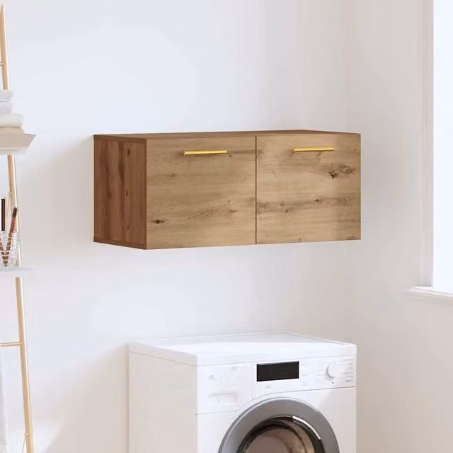 Berkfield Home Artisan Oak Wall Cabinet in Brown, W: 80 cm, D: 36.5 cm, H: 35 cm – 1