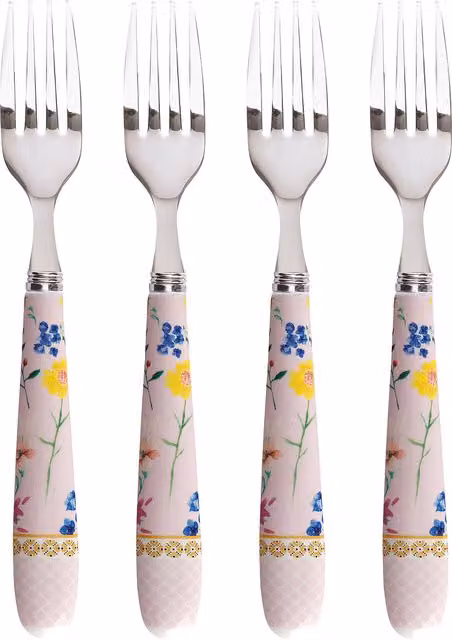 Maxwell Williams Contessa Set of 4 Coated Stainless Steel Cake Forks in Pink