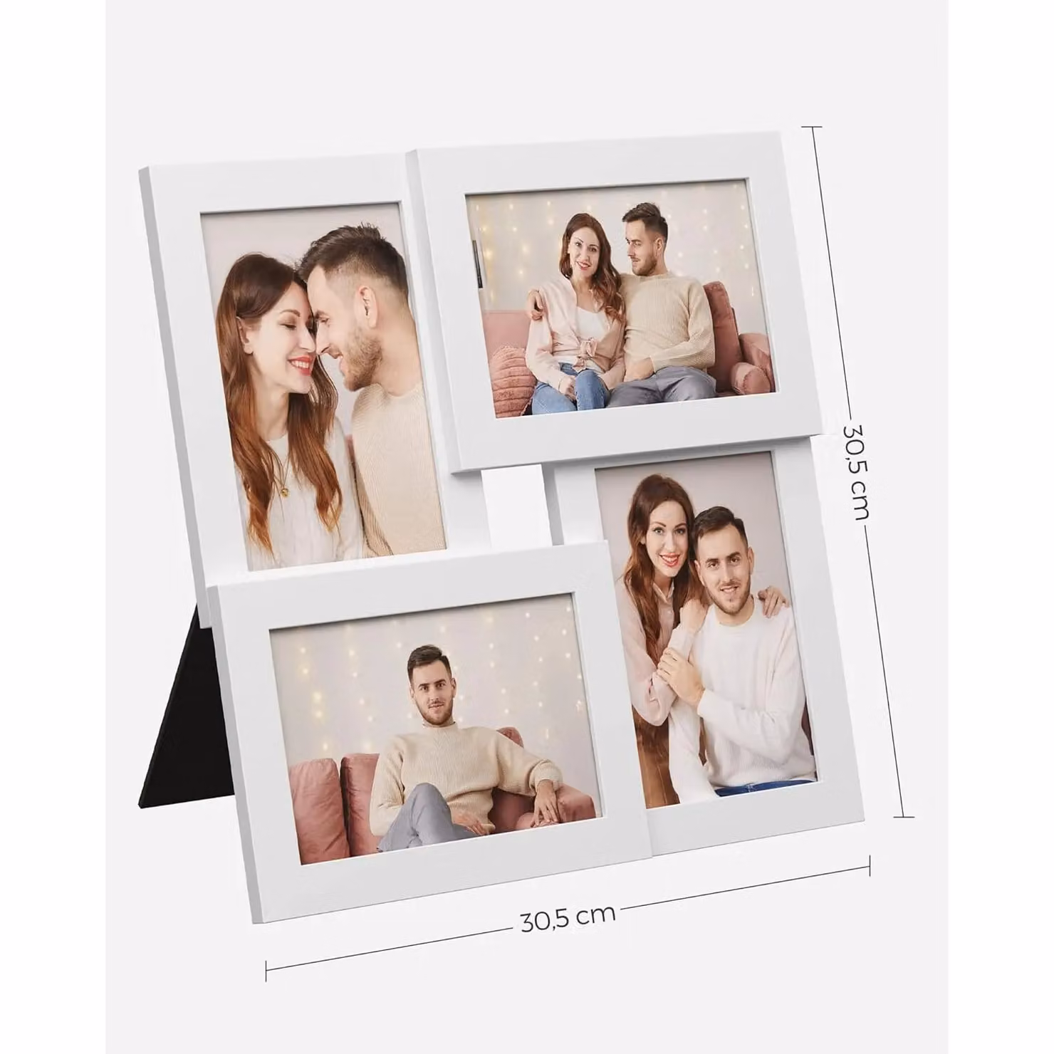 SONGMICS Multi Picture Wall Frame Set, 4 Photo Gallery Collage in White, 10 x 15 cm – 1