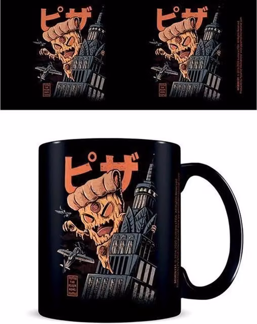 Ilustrata The Pizza Kong Ceramic Mug in Black, 325 ml