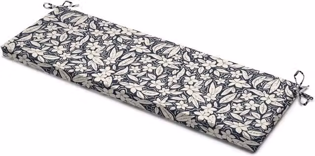 Livinluxury Water Repellent Rectangular Garden Bench Seat Pad in Blue and White