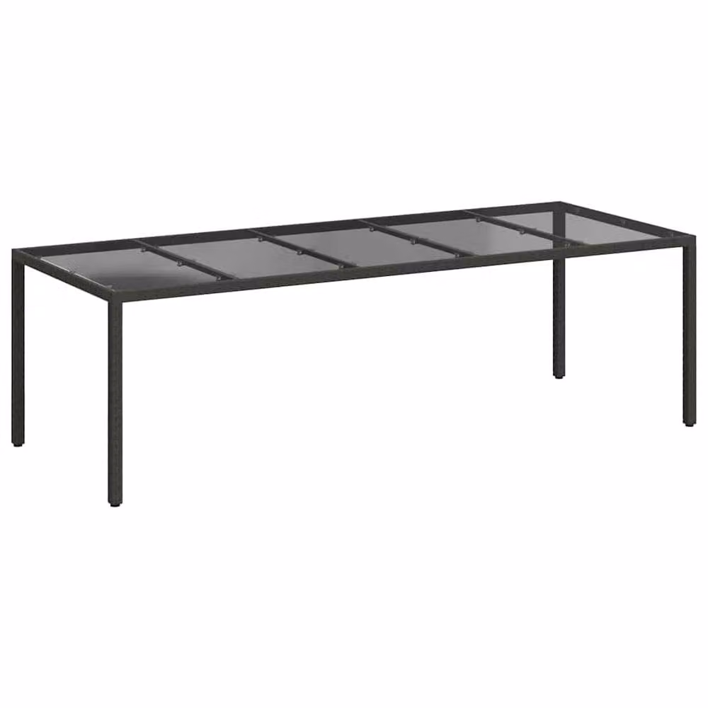 Berkfield Home Modern Garden Dining Table in Black Poly Rattan, W/D/H: 250 x 100 x 75 cm – 2