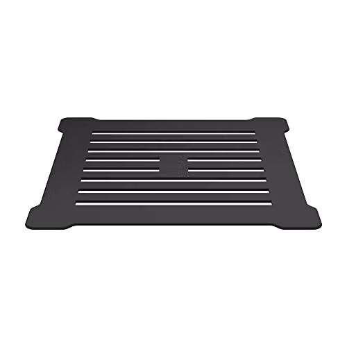 nuie STW002S Modern Slimline Bathroom Shower Tray Waste and Grill Top, 115mm, Black