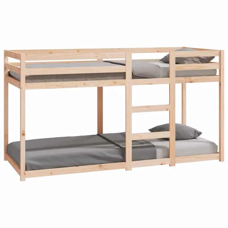 Berkfield Home Rustic Solid Wood Pine Bunk Bed in Brown, W/D/H: 80 x 200 cm