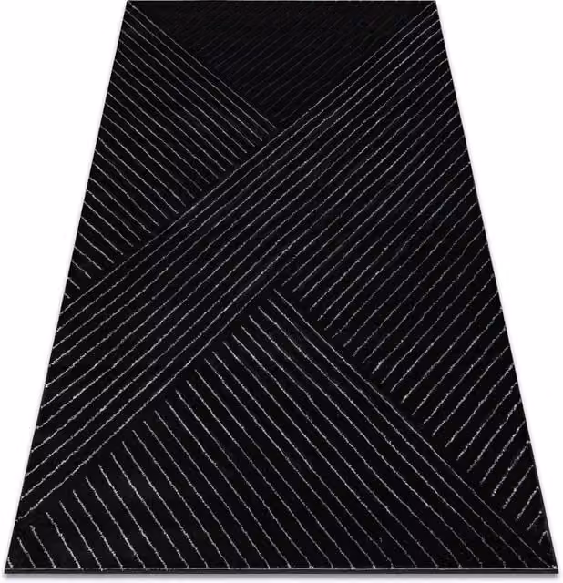 RugsX Emerald Black Geometric Rectangular Rug W: 80 cm, L: 150 cm