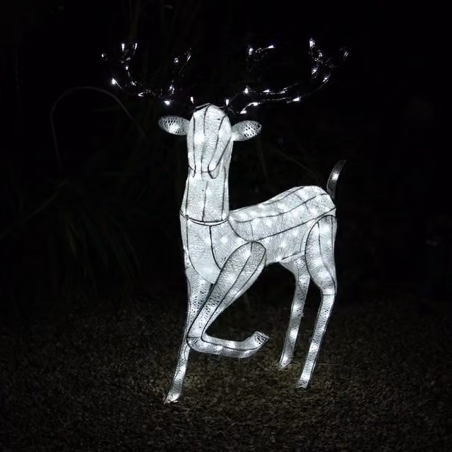 Monstershop Large Light Up Stag Reindeer in White, H 120 x W 70 x D 41 cm – 1