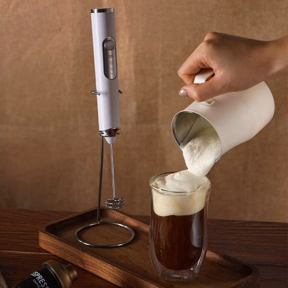 PAWNORA White Rechargeable Handheld Electric Milkshake Mixer – 3