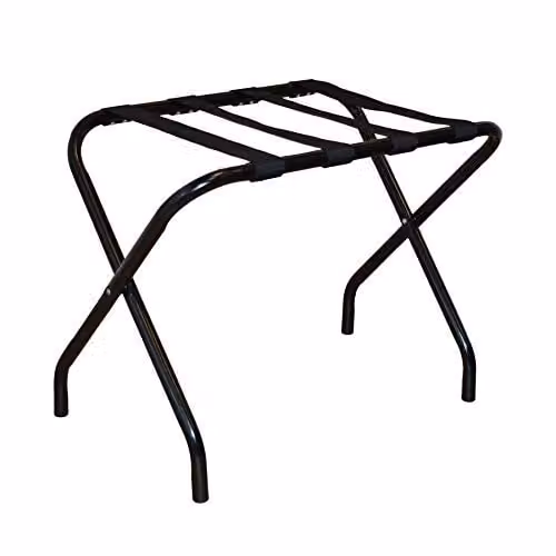 Harbour Housewares Folding Metal Luggage Rack in Black, W/D/H: 55.0 x 38.0 x 67.0 cm