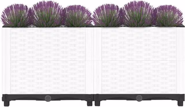 Berkfield Home White Polypropylene Raised Bed W: 80 cm, D: 40 cm, H: 38 cm – 1